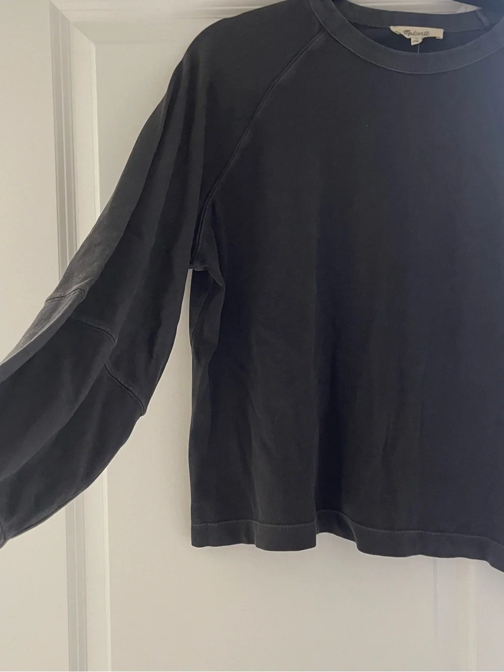 Madewell Black Crewneck Pullover Sweatshirt Long Sleeve Medium NWT